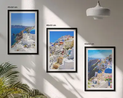 Fotowand landschapsarchitectuur van Oia op Santorini