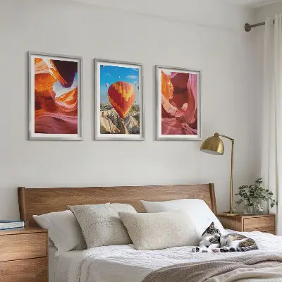 Wanddecoratieset schilderijen woestijnkloven gezien vanuit een luchtballon
