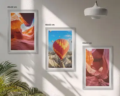 Wanddecoratieset schilderijen woestijnkloven gezien vanuit een luchtballon