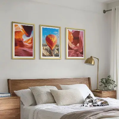 Wanddecoratieset schilderijen woestijnkloven gezien vanuit een luchtballon