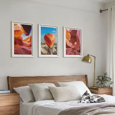 Wanddecoratieset schilderijen woestijnkloven gezien vanuit een luchtballon