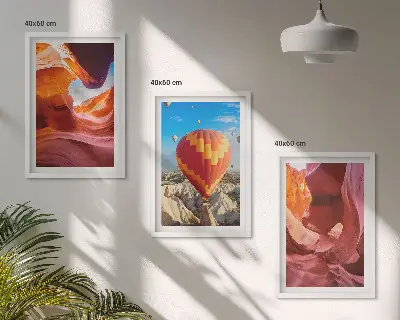 Wanddecoratieset schilderijen woestijnkloven gezien vanuit een luchtballon