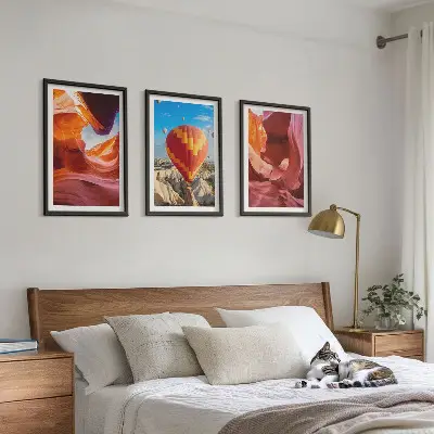 Wanddecoratieset schilderijen woestijnkloven gezien vanuit een luchtballon