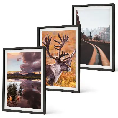 Fotowand met berglandschappen en rendieren