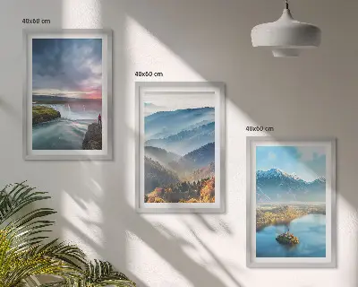 Fotowand met berglandschappen en watervallen