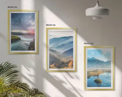 Fotowand met berglandschappen en watervallen