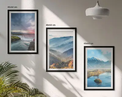 Fotowand met berglandschappen en watervallen