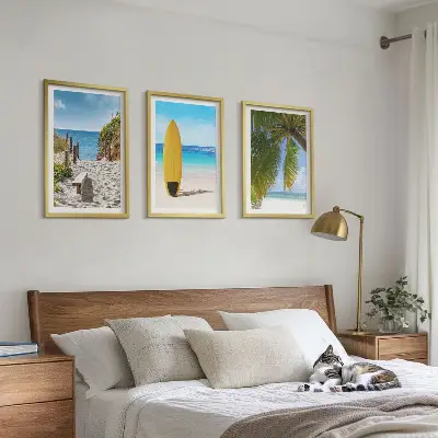 Fotowand met vakantiestranden, golven en palmbomen