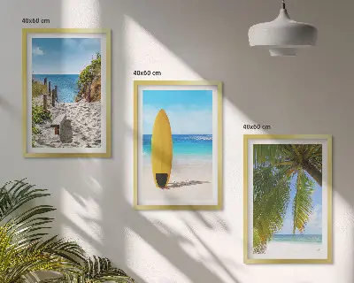 Fotowand met vakantiestranden, golven en palmbomen