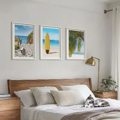 Fotowand met vakantiestranden, golven en palmbomen
