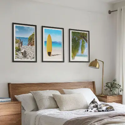 Fotowand met vakantiestranden, golven en palmbomen