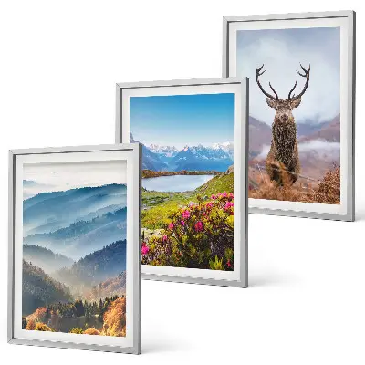 Wanddecoratie set schilderijen Herten bij het bergmeer, natuur