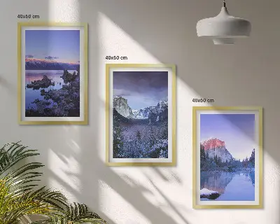 Fotowand berglandschap bij zonsondergang aan het water