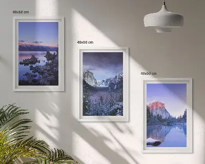 Fotowand berglandschap bij zonsondergang aan het water