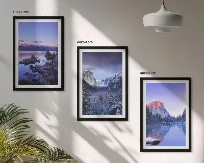 Fotowand berglandschap bij zonsondergang aan het water