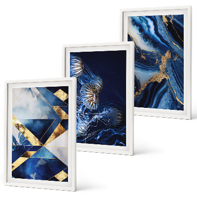 Wanddecoratie set schilderijen Abstracte elegante patronen