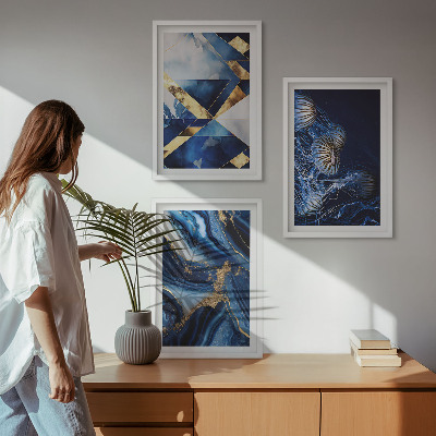 Wanddecoratie set schilderijen Abstracte elegante patronen