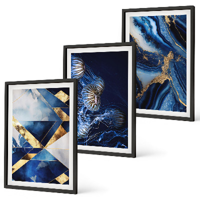 Wanddecoratie set schilderijen Abstracte elegante patronen