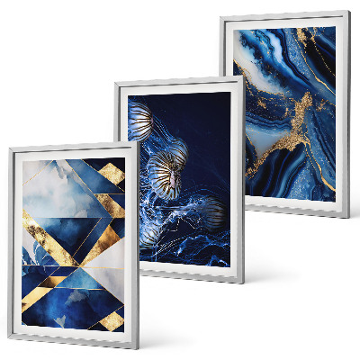 Wanddecoratie set schilderijen Abstracte elegante patronen
