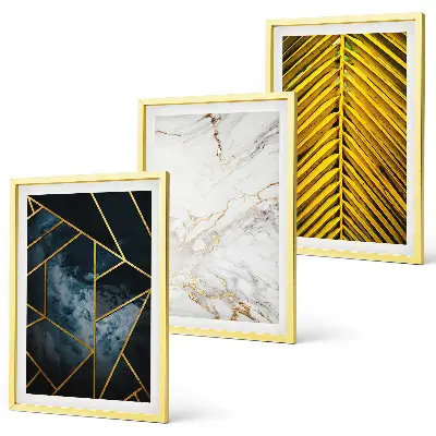 Wanddecoratie set schilderijen Geometrische patronen en vegetatie
