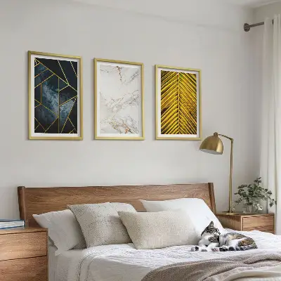 Wanddecoratie set schilderijen Geometrische patronen en vegetatie
