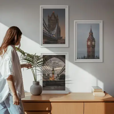 Fotowand met afbeelding van de London Bridge en de Big Ben