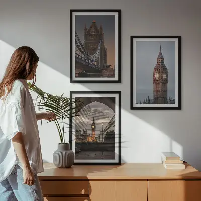 Fotowand met afbeelding van de London Bridge en de Big Ben