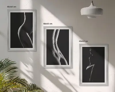 Fotowand Zwart-witte silhouetten van vrouwen