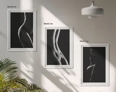 Fotowand Zwart-witte silhouetten van vrouwen