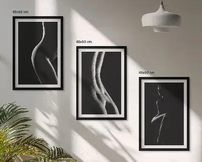 Fotowand Zwart-witte silhouetten van vrouwen