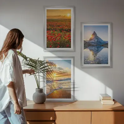 Fotowand Landschappen van bergen en zeeën in het westen