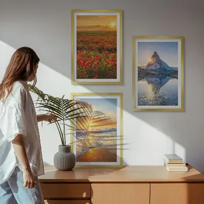 Fotowand Landschappen van bergen en zeeën in het westen