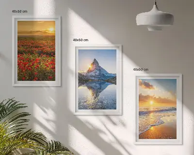 Fotowand Landschappen van bergen en zeeën in het westen