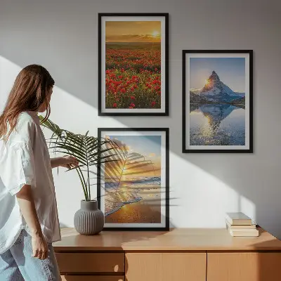 Fotowand Landschappen van bergen en zeeën in het westen