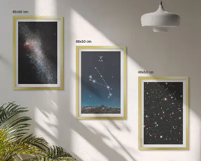 Wanddecoratie set schilderijen met kosmische sterrenstelsels