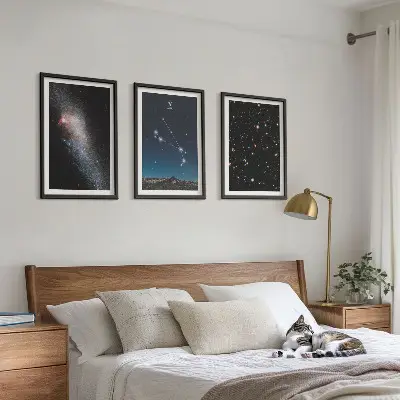 Wanddecoratie set schilderijen met kosmische sterrenstelsels