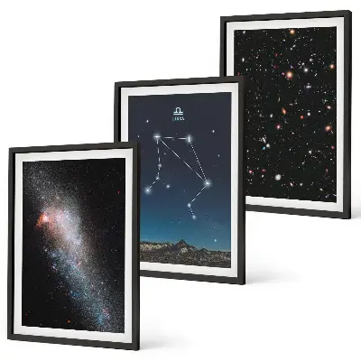 Wanddecoratie set schilderijen Ruimtestelsel Libra hemel