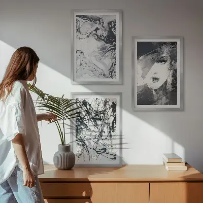 Fotowand met abstracte zwart-witte patronen