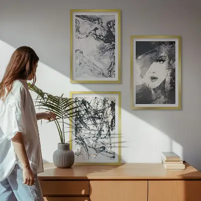 Fotowand met abstracte zwart-witte patronen