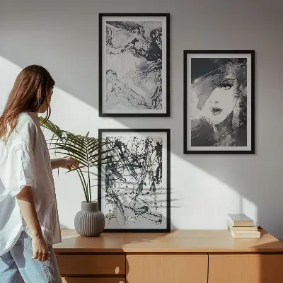 Fotowand met abstracte zwart-witte patronen