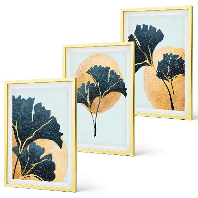 Fotowand ginkgobladeren met een lichte achtergrond