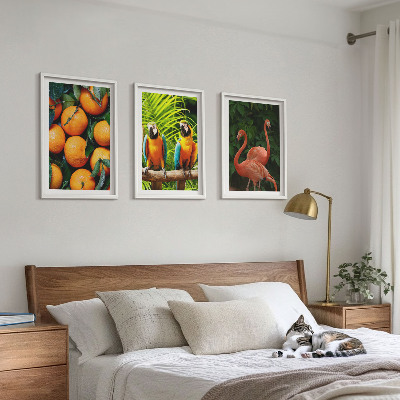 Wanddecoratie set schilderijen Fruitige accenten in de tropen