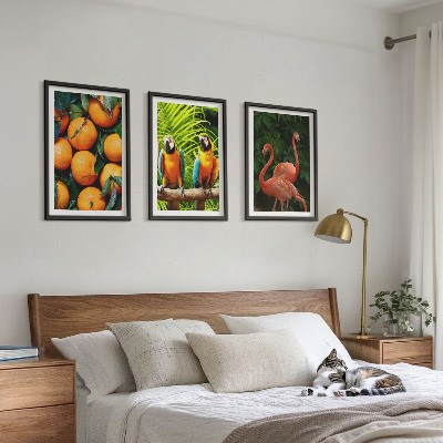 Wanddecoratie set schilderijen Fruitige accenten in de tropen