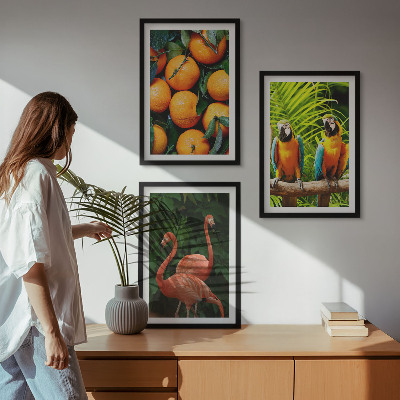 Wanddecoratie set schilderijen Fruitige accenten in de tropen
