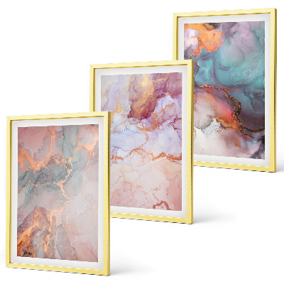 Wanddecoratie set schilderijen Abstracte pastelpatronen