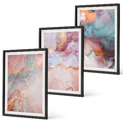 Wanddecoratie set schilderijen Abstracte pastelpatronen