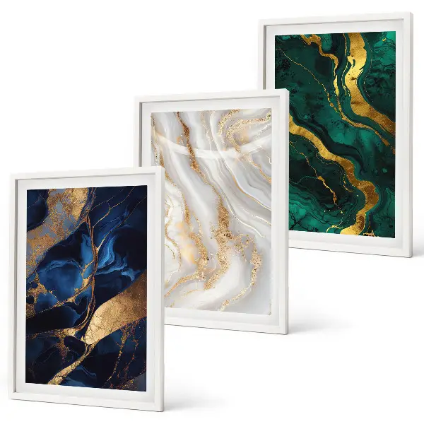 Fotowand met abstracte blauwgroene patronen