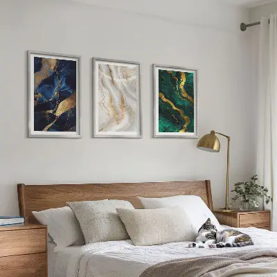 Fotowand met abstracte blauwgroene patronen
