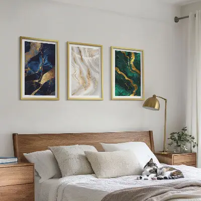 Fotowand met abstracte blauwgroene patronen