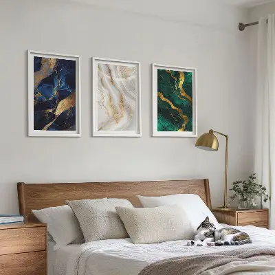 Fotowand met abstracte blauwgroene patronen